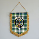 Gordon Dress Ancient Tartan Crest Wall Hanging Banner - Wood Pole